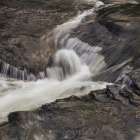 USA, Pennsylvania, Delaware Water Gap. Stream rapids and waterfall close-up. Art Print